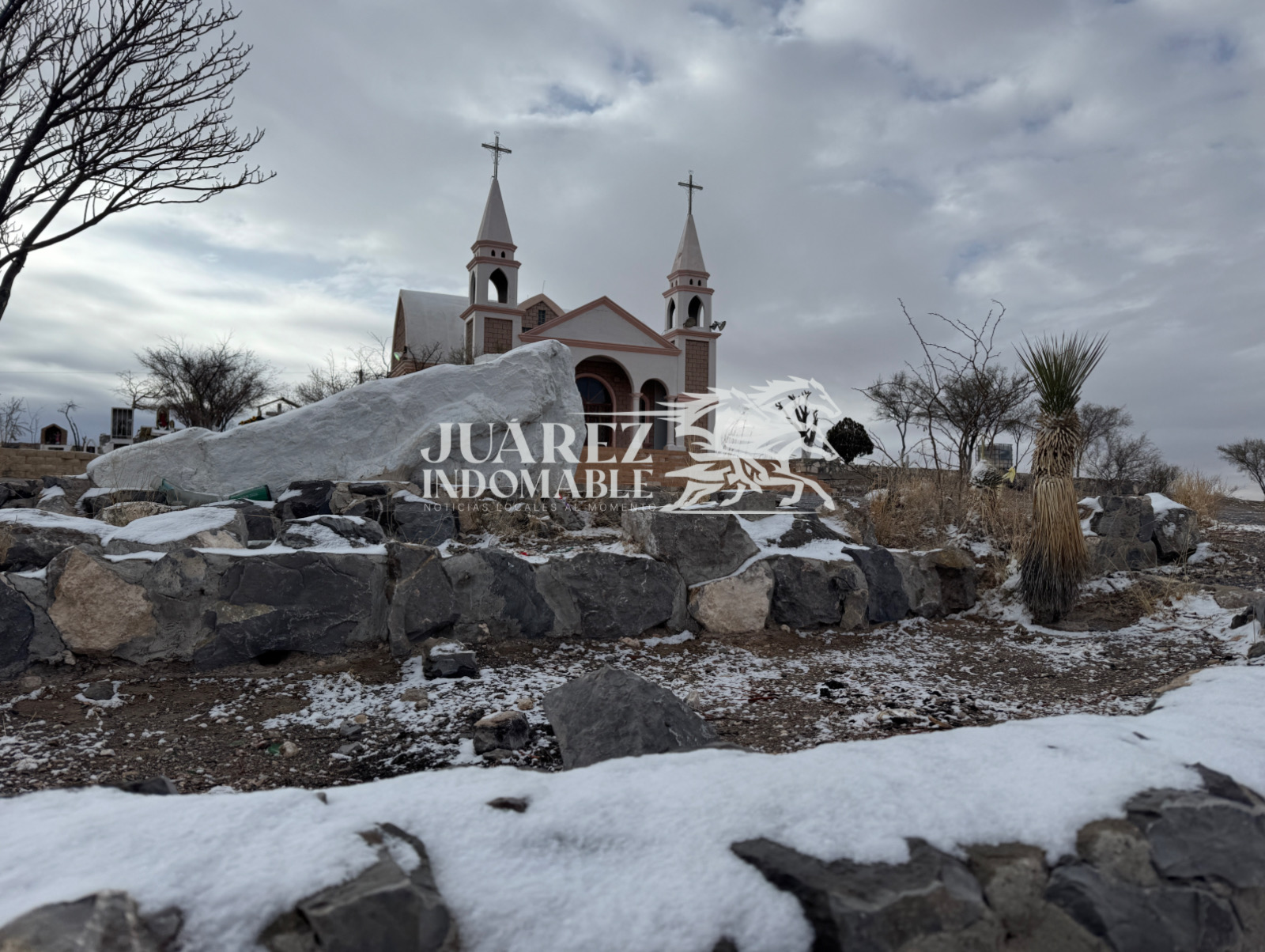 Nieve en las afueras de Ciudad Juárez